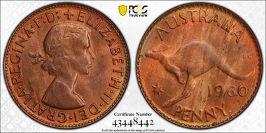 1960 Y. (p) 1D MS65RB