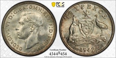 1942-D 6D KM-38 Ag MS65