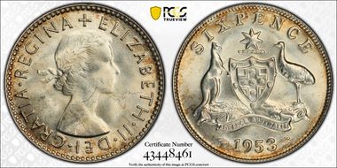 1953(m) 6D KM-52  Ag MS64