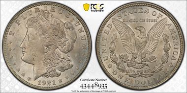 1921 $1 Wide Reeding MS63