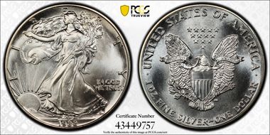 1988 $1 Silver Eagle MS69