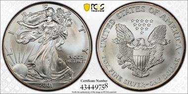 2001 $1 Silver Eagle MS69