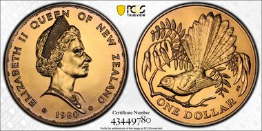 1980 $1 Fantail Bird MS67