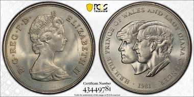 1981 25p S-LL4 Charles & Diana Cu/Ni MS64