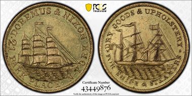 (1850-53) Token Miller NY-224B Brass Doremus & Nixon MS62