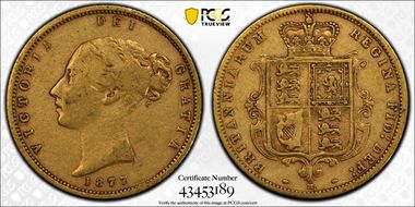 1877-M 1/2 Sov S-3863 Wide Ribbon VF25