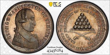 (c.1882) Medal GW-352R Silver Restrike Washington of Virginia MS63+