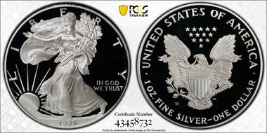 1995-W $1 Silver Eagle PR70DCAM
