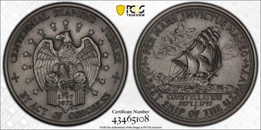 1972-P Medal D1972-2b Silver 76mm U.S.S. Constellation SP65