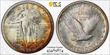 1917-S 25C Type 2 MS65+