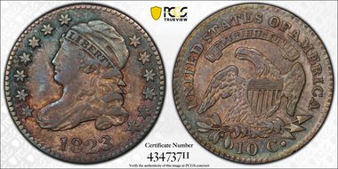 1823/2 10C Large Es AU58