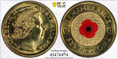 2012 $2 Remembrance Day Colorized MS67