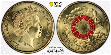 2018 $2 Lest We Forget - War Graves 30th Ann. $2 Coin Colorized MS67