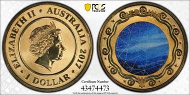 2017 $1 Planetary Coins Neptune Colorized MS69