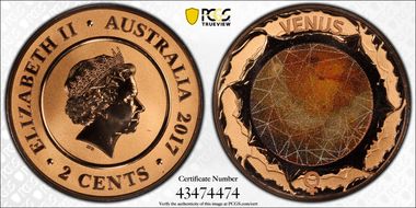 2017 2C Planetary Coins Venus Colorized MS69BN