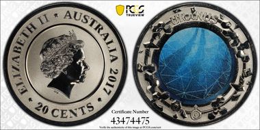 2017 20C Planetary Coins Uranus Colorized MS69