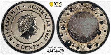 2017 5C Planetary Coins Mercury Colorized MS70