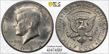 1982-P 50C No "FG" FS-901 MS63