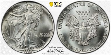 1986 $1 Silver Eagle MS68