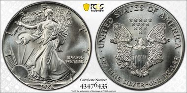 1986 $1 Silver Eagle MS69