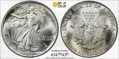 1986 $1 Silver Eagle MS68