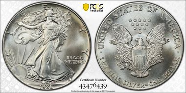 1986 $1 Silver Eagle MS69