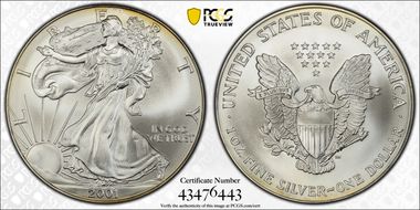 2001 $1 Silver Eagle MS69