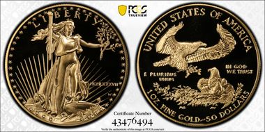 1987-W $50 Gold Eagle PR69DCAM
