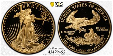 1987-W $50 Gold Eagle PR69DCAM