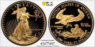 1987-P $25 Gold Eagle PR68DCAM