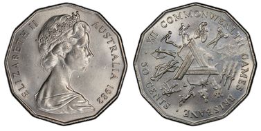 1982 50C Commonwealth Games MS65