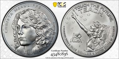 2021-P $1 Christa McAuliffe MS68