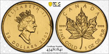 2002 $50 Maple Leaf/Au N1