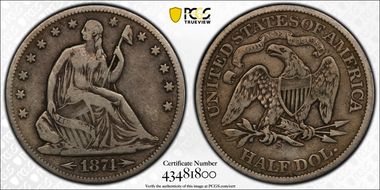 1874-S 50C WB-4 Arrows Minute S F15