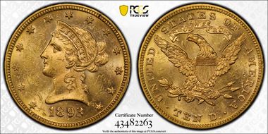 1893 $10 MS62