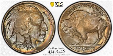1938-D 5C Buffalo MS68