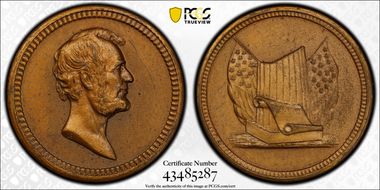 (No Date) Medalet J-PR-38 Ae Modern Restrike Abraham Lincoln N1