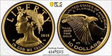 2018-W $10 American Liberty High Relief PR70DCAM
