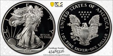 1993-P $1 Silver Eagle PR69DCAM
