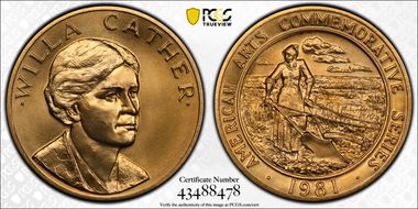 1981 AV Medal Willa Cather MS66