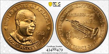 1982 AV Medal Louis Armstrong MS66