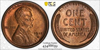 1915-S 1C MS64+ RB