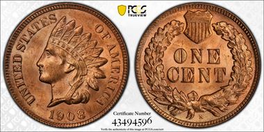 1908-S 1C MS65+ RD
