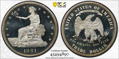 1881 T$1 Trade PR66+ DCAM