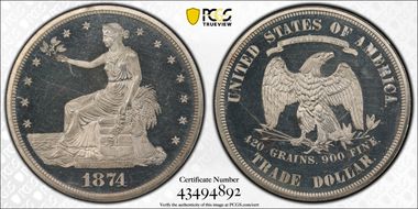 1874 T$1 PR64DCAM