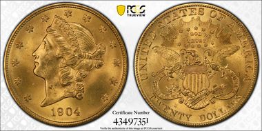 1904 $20 MS65