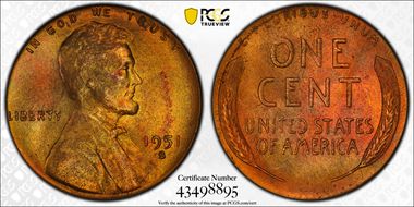 1951-S 1C MS66RB