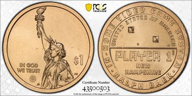 2021-P $1 American Innovation NH Video Game Pos. A MS64