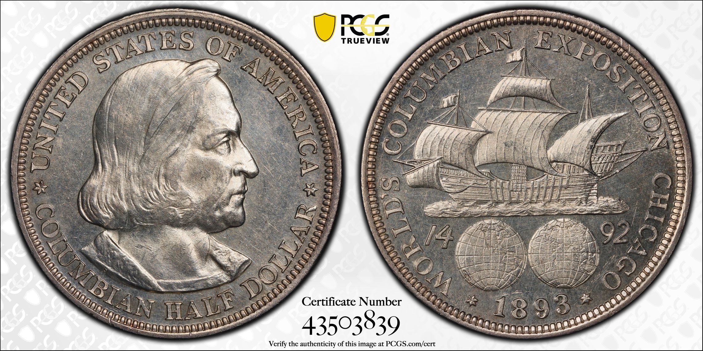 PCGS Certificate Verification Coin Details for Cert #43503839