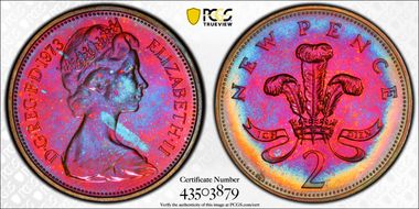 1973 2p S-C1 New Pence PR67RB